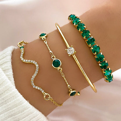 4pcs Diamond Stretch Bracelet Set