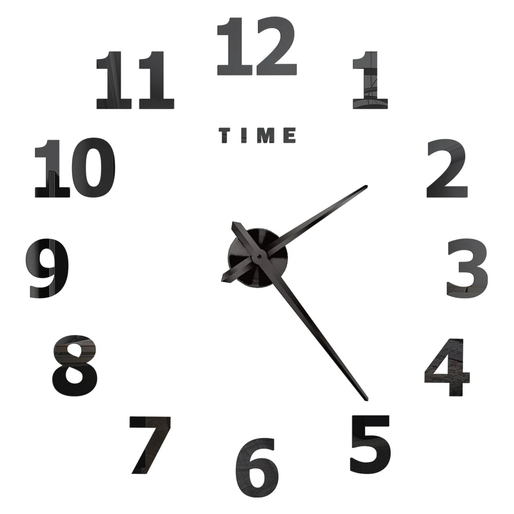 Creative Frameless DIY Wall Clock Wall Decal Home Silent Clock Living Room Office Wall Decoration