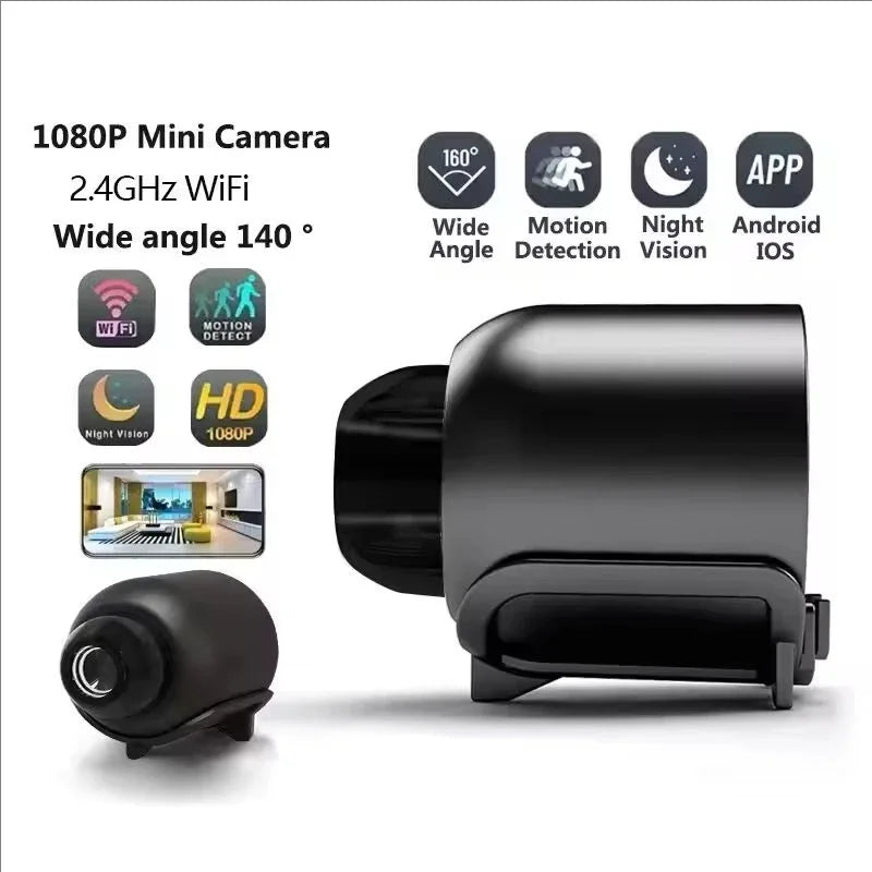 Mini WiFi Camera 1080P HD, Indoor Security Cam with Night Vision, 2-Way Audio, Baby & Pet Monitoring