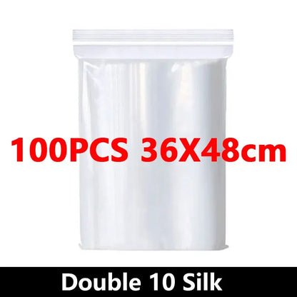 100PCS Thicken Ziplock Sealed Bags – Clear PA+PE Plastic Storage for Jewelry, Food & Packing