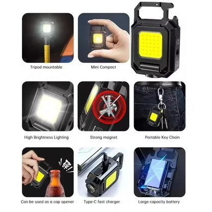 USB Rechargeable Lamp with 90° Foldable Side Lights Super Bright Portable Lanterns