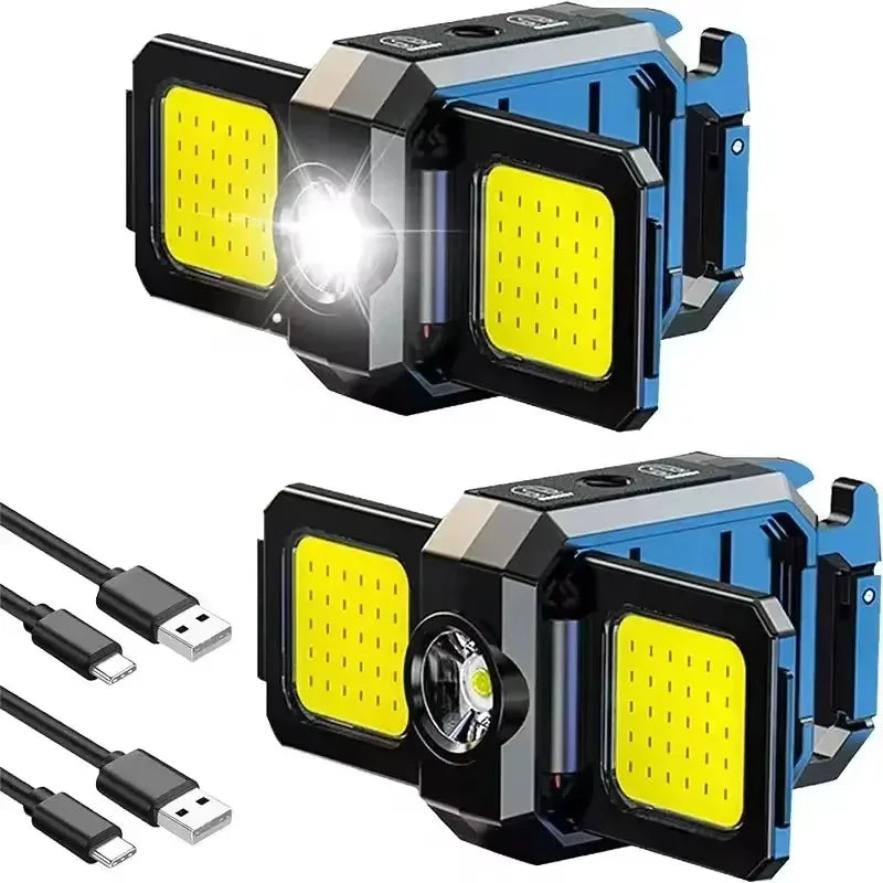 USB Rechargeable Lamp with 90° Foldable Side Lights Super Bright Portable Lanterns