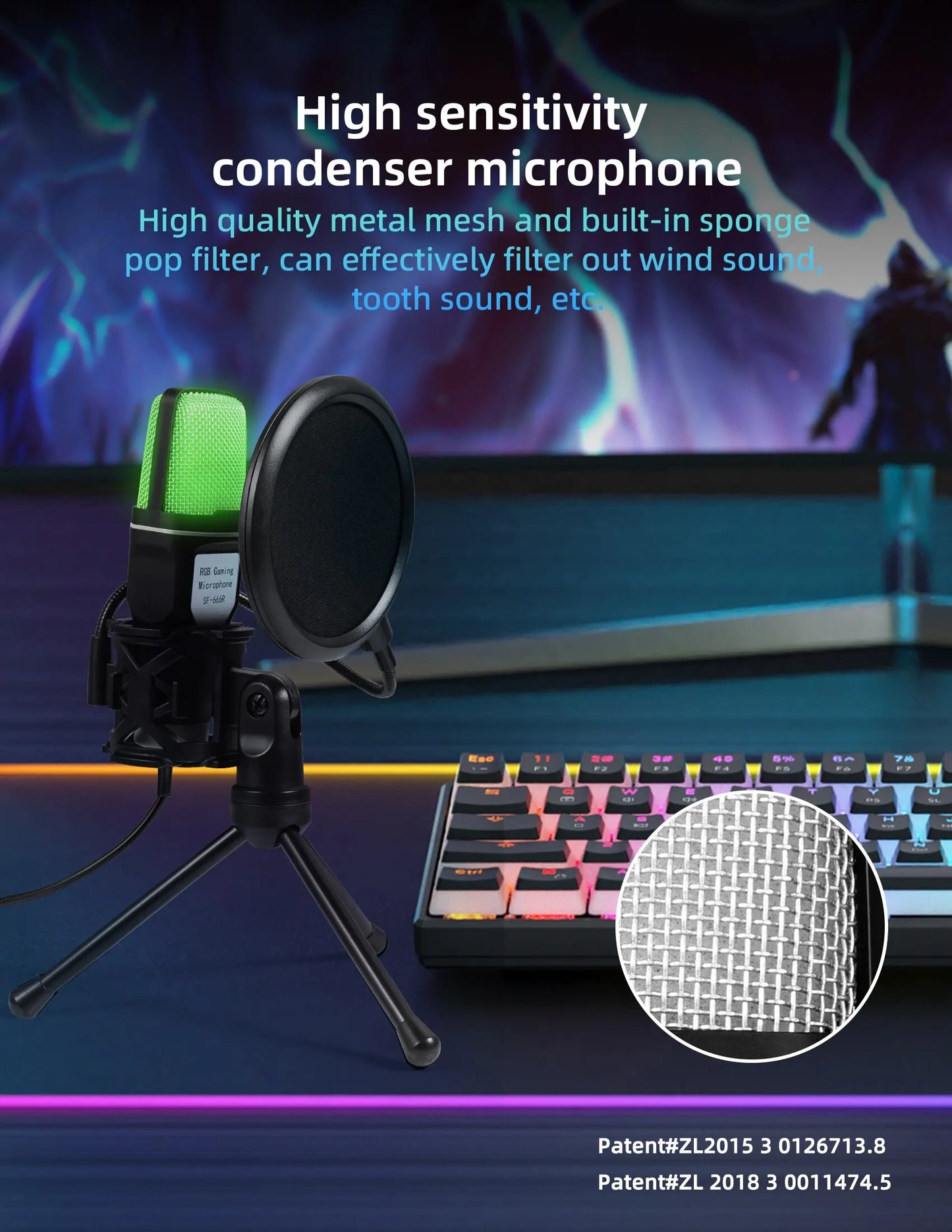 Professional USB Condenser Microphone Kit – Gaming & Podcast Mic for PC/Laptop, Wired Studio Recording Mic for Streaming, Karaoke & Voice Overs.