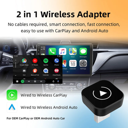 Wired to Wireless CarPlay & Android Auto Dongle, Adapter Stable Sync, 2026 model
