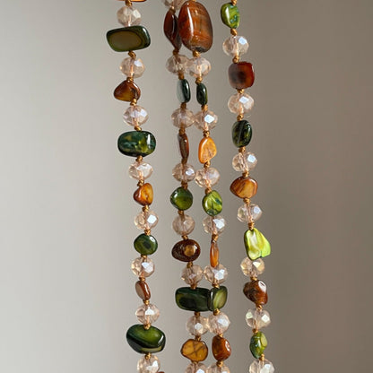Bohemian Colored Shell Bead Double Layered Necklace