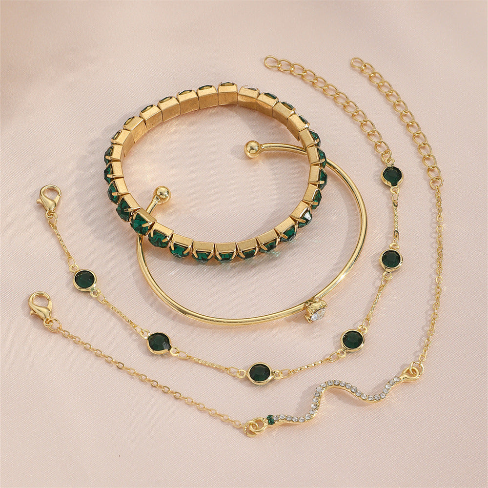 4pcs Diamond Stretch Bracelet Set