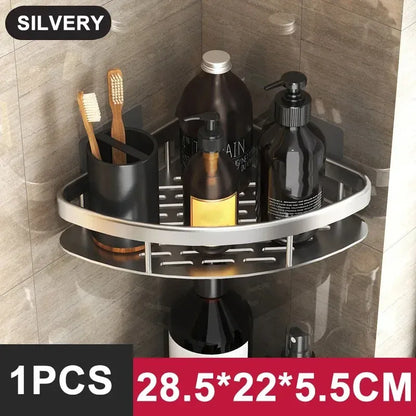Bathroom Shelf Kitchen Storage Organizer Aluminum Alloy Shampoo Rack Shower Shelf Bathroom Accessories No Drill Shelf