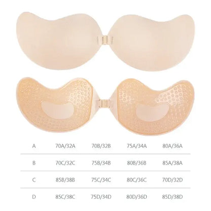 Invisible Push Up Adhesive Bra Silicone Seamless Front Closure Support
